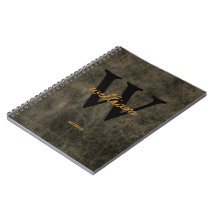 Couro monograma preto dourado nome elegante