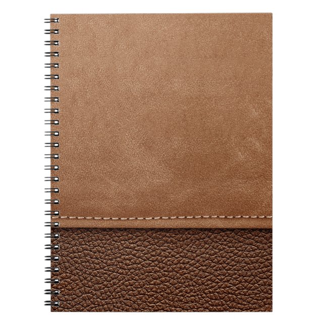 Caderno Espiral Couro picado: cinza, fundo preto. (Frente)