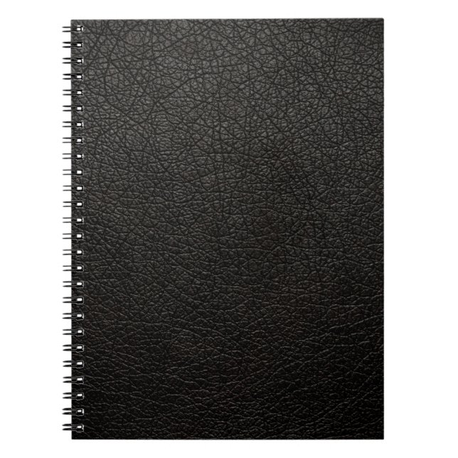 Caderno Espiral Couro Preto (Frente)