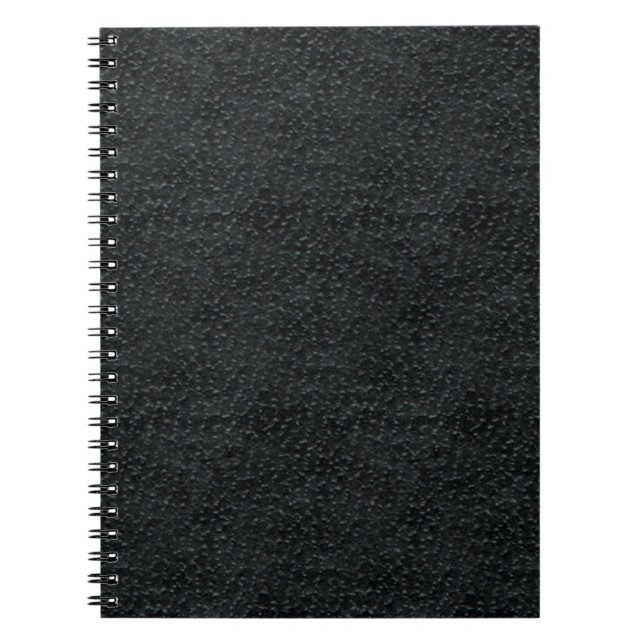Caderno Espiral Couro Preto Faux (Frente)