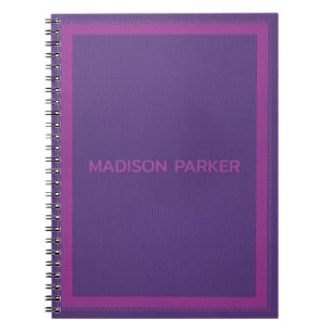 Caderno Espiral Couro-roxo