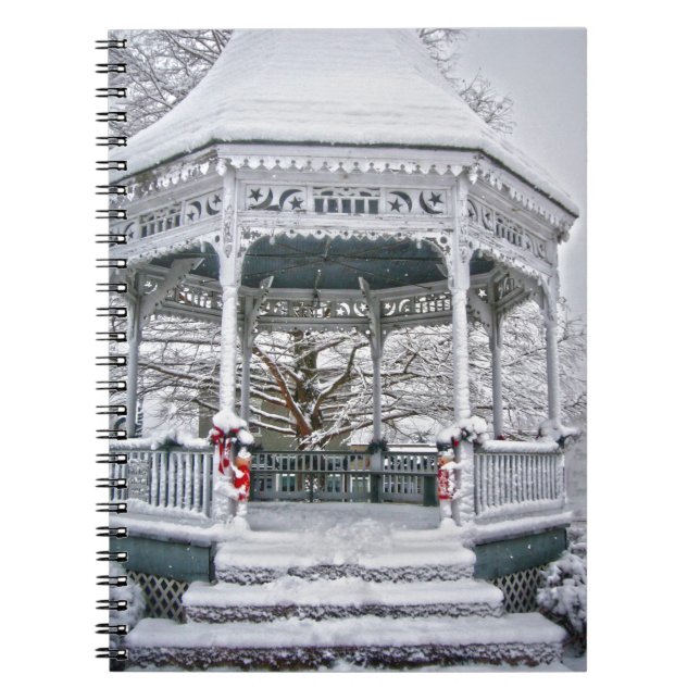 Caderno Espiral Courthouse Gazebo na neve (Frente)