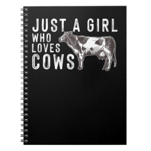 Caderno Espiral Cow Mooey Só Uma Garota Que Ama Vacas Fazendas Eng
