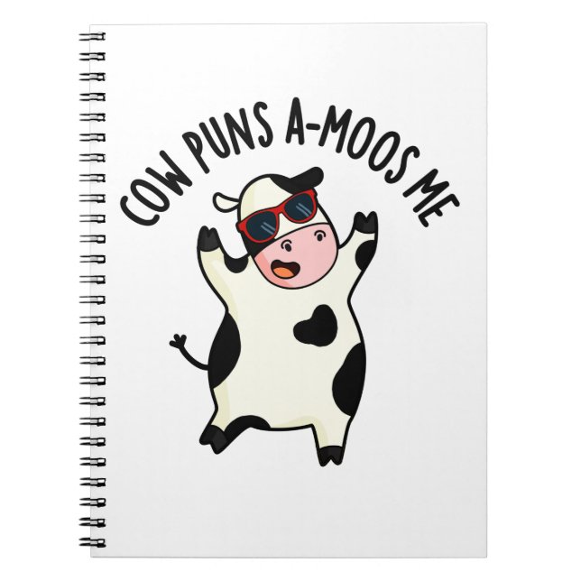 Caderno Espiral Cow Puns Amoos Me Engraçado Cow Pun (Frente)