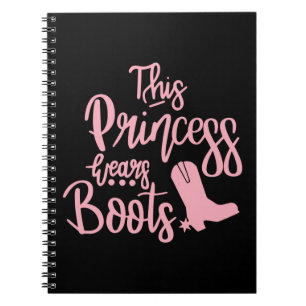 Caderno Espiral Cowboy Boots Western Cowgirl Princess Line Dancing