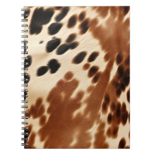 Caderno Espiral Cowboy Ocidental Cream Brown Black Cowhide