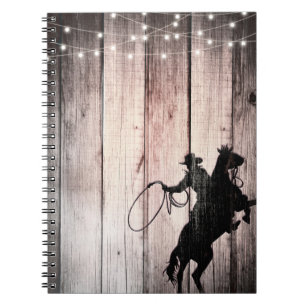 Caderno Espiral Cowboy Rustic Wood Barn Country Wild West