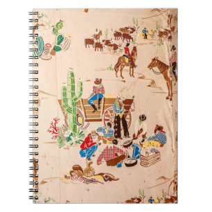 Caderno Espiral Cowboys - Vintage Wallpaper - Wild West