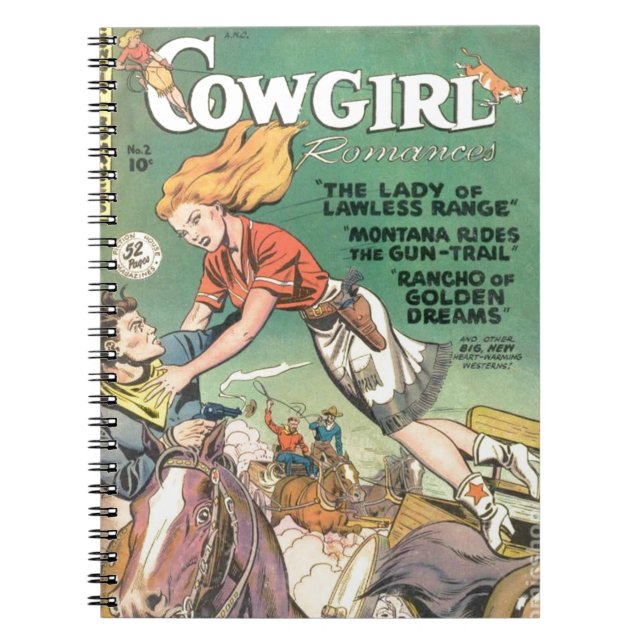 Caderno Espiral Cowgirl a saltar (Frente)