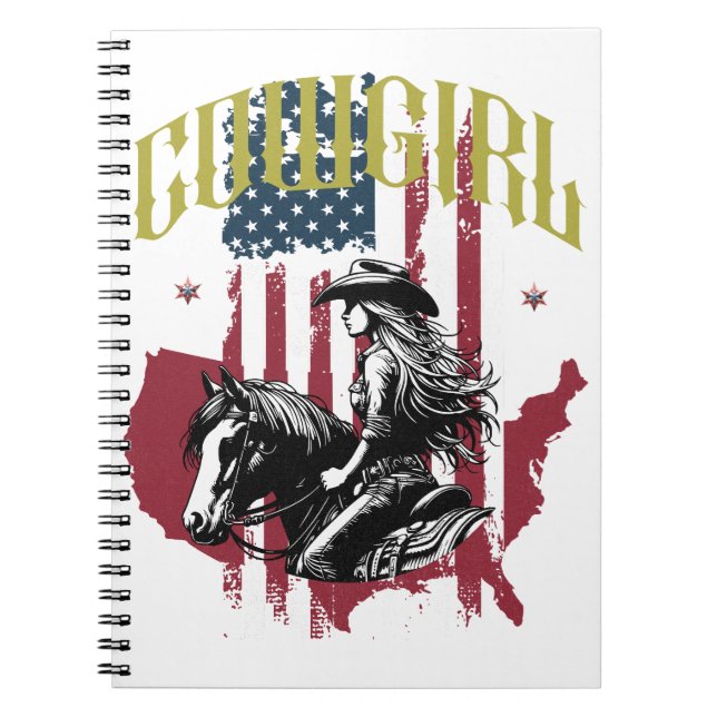CADERNO ESPIRAL COWGIRL EUA (Frente)