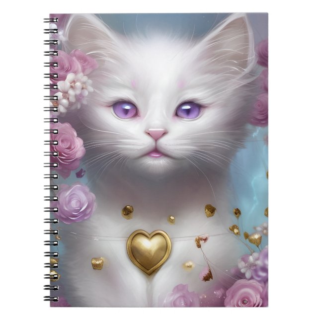 CADERNO ESPIRAL COZINHA BRANCA COM FLORES DE PINCO, DE FRIO BRANCO (Frente)