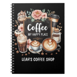 Caderno Espiral ☕ Cozinha de Coffeecore Personalizada Café Café Ca