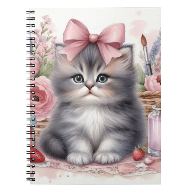 CADERNO ESPIRAL COZINHA DE FLUFFY COM ARCOS E FLORES (Frente)