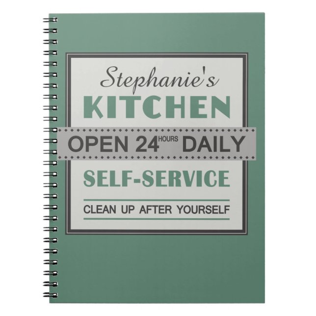 Caderno Espiral Cozinha - nome personalizado - notebook (Frente)