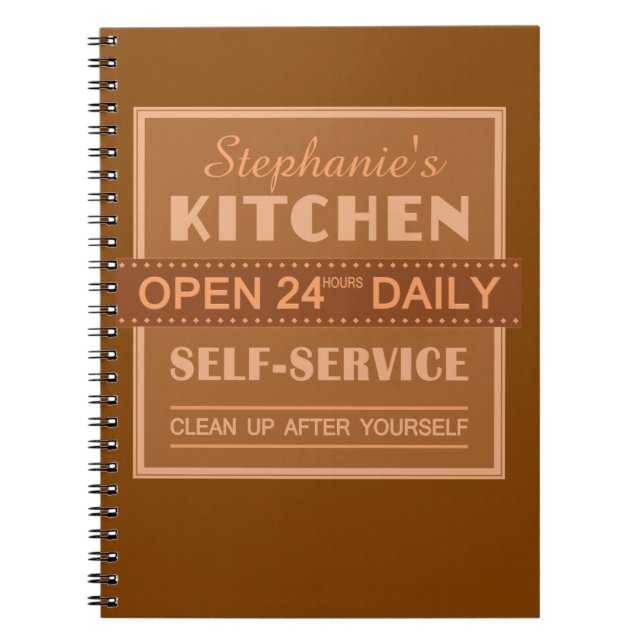 Caderno Espiral Cozinha - nome personalizado - notebook (Frente)