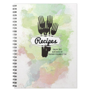 Caderno Espiral Cozinhar de restauração de chef de aquarela