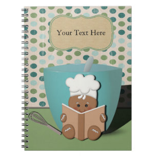 Caderno Espiral Cozinheiro chefe do pão-de-espécie, customizáve