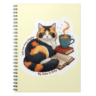 Caderno Espiral Cozy Calico Cat Personalized Spiral Notebook