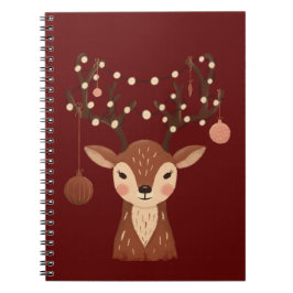 Caderno Espiral Cozy Christmas Deer with Ornaments and LPhone Case