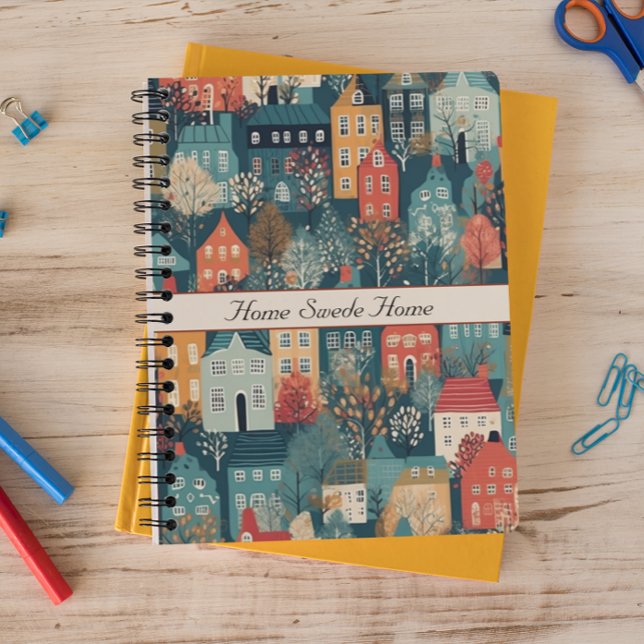 Caderno Espiral Cozy Hygge Village Nordic Folart, costume (Criador carregado)