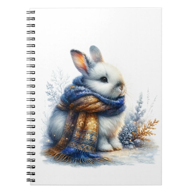 Caderno Espiral Cozy Winter Bunny Rabbit (Frente)