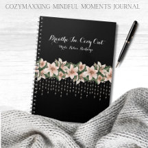 Cozymaxxing Diário de Momentos Plenos Preto e Flor