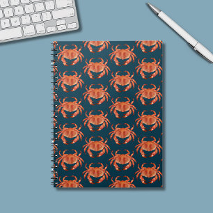 Caderno Espiral Crabs Seaside Pattern