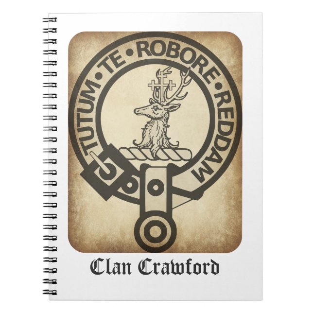 Caderno Espiral Crachá de Crest de Crawford Antiquado (Frente)