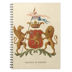 Caderno Espiral Crachá Estadual Heráldico com Griffin e Leão