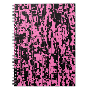 Caderno Espiral Crackle Abstrato cor-de-rosa