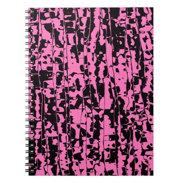 Caderno Espiral Crackle Abstrato cor-de-rosa (Frente)