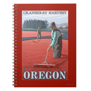 Caderno Espiral Cranberry Bogs Harvest Viagens vintage