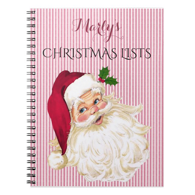 Caderno Espiral Cranberry Papai Noel Para Fazer O Livro Do Present (Frente)