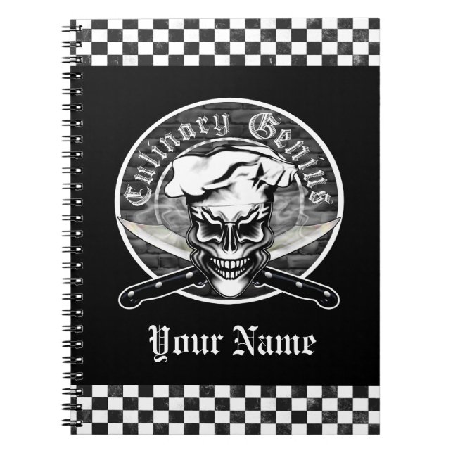 Caderno Espiral Crânio 1 do cozinheiro chefe (Frente)