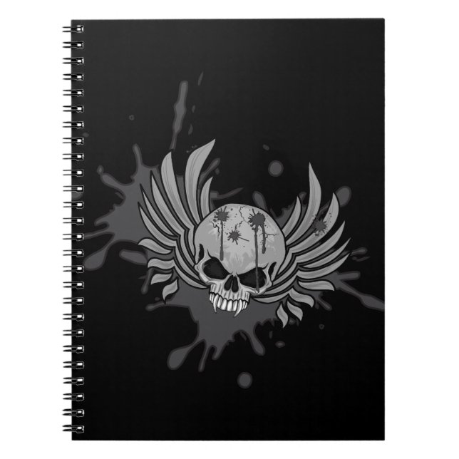 Caderno Espiral Crânio Asas (Frente)