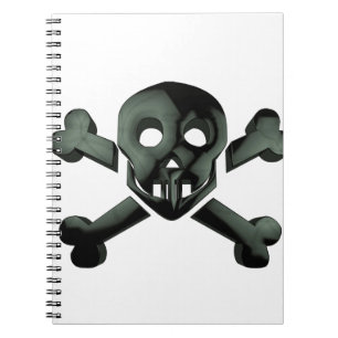 Caderno Espiral crânio cruzado