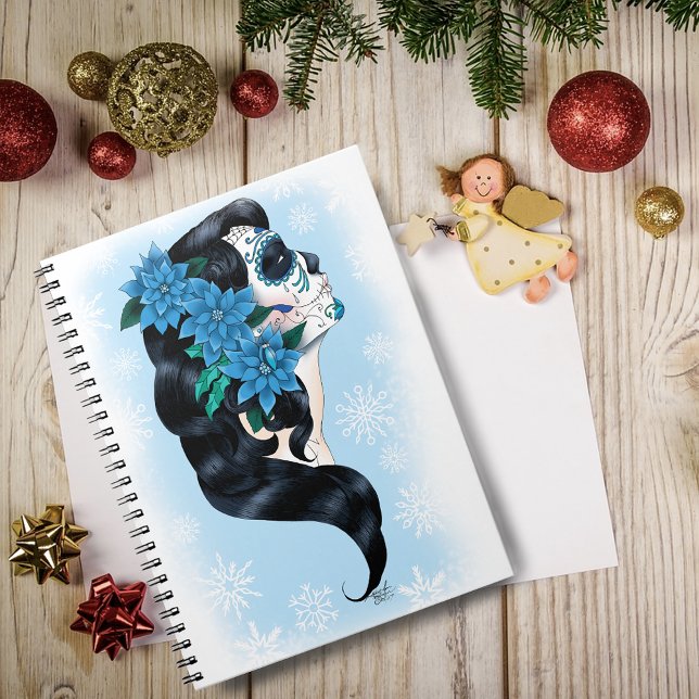 Caderno Espiral Crânio de açúcar (Criador carregado)