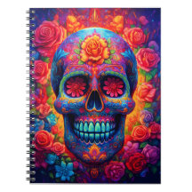 Cranio de Açúcar Floral Feliz Temporada de Hallowe