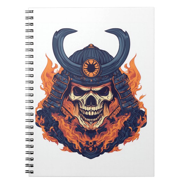 Caderno Espiral Crânio de Oni Samurai (Frente)