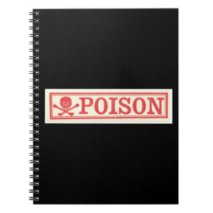 Caderno Espiral Crânio e Crossbones da etiqueta do Apothecary do