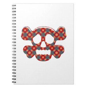 Caderno Espiral Crânio engraçado colorido