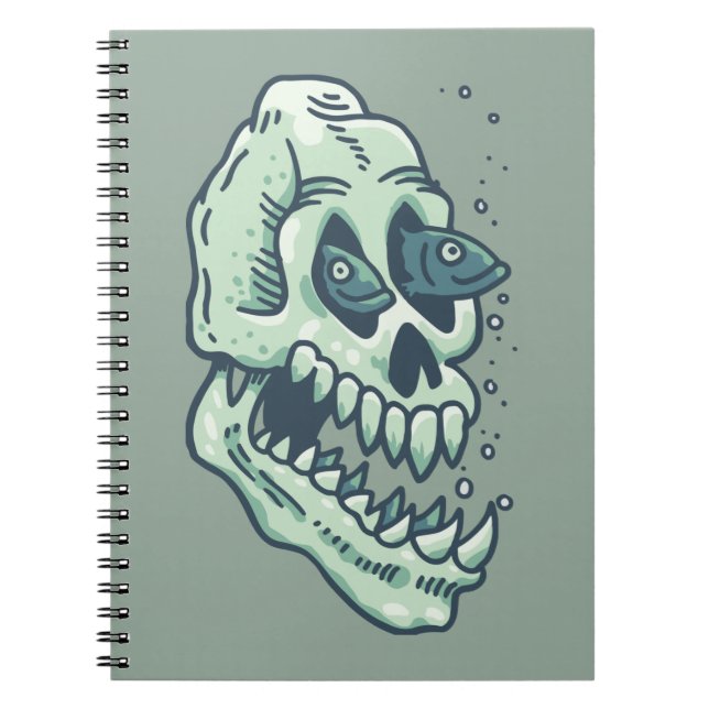Caderno Espiral Crânio nas profundezas (Frente)