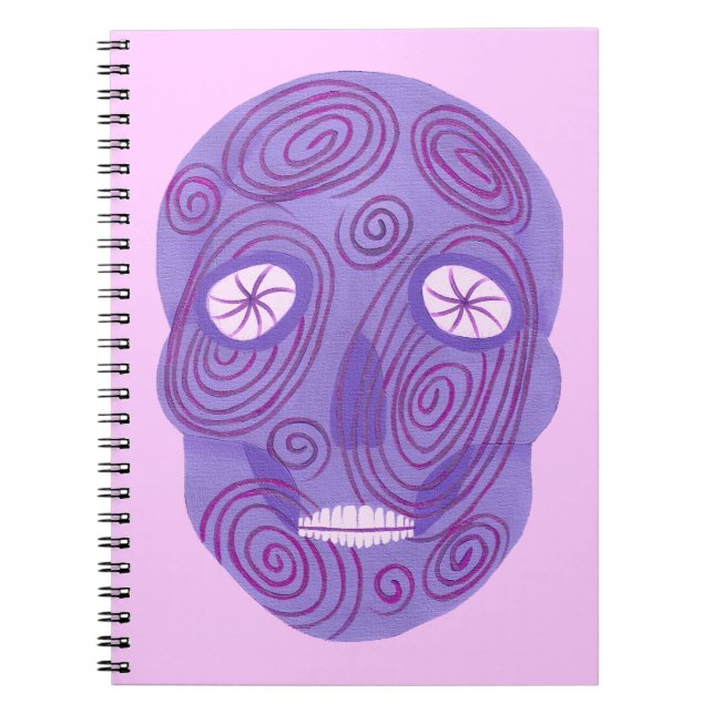 Caderno Espiral Crânio roxo com pântano (Frente)