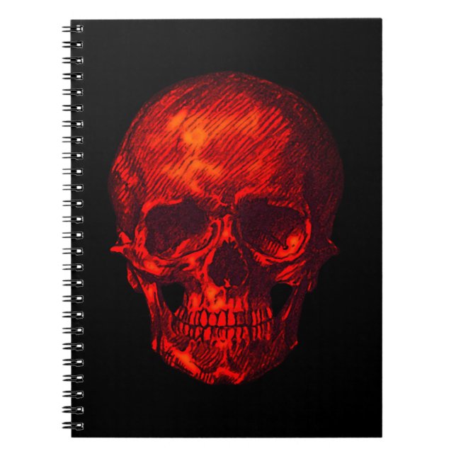 Caderno Espiral Crânio vermelho gótico (Frente)