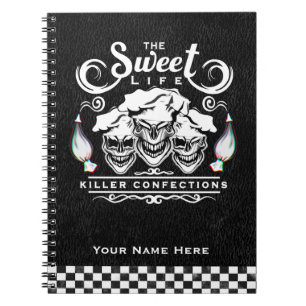 Caderno Espiral Crânios engraçados do cozinheiro chefe de