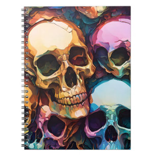 Caderno Espiral Crânios Funky