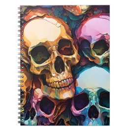Caderno Espiral Crânios Funky