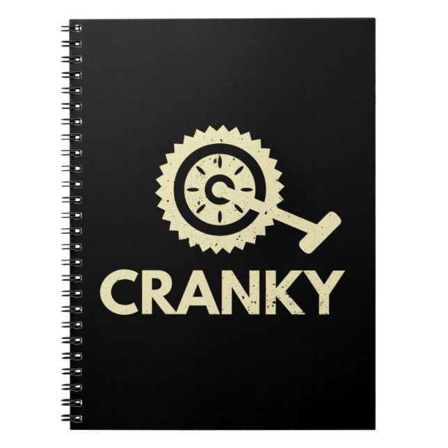 Caderno Espiral Cranky / Bicicleta/ Ciclista (Frente)
