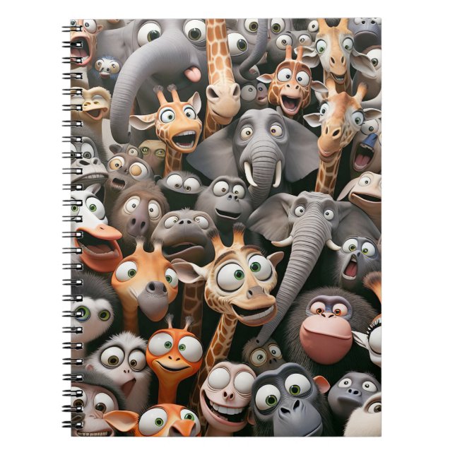 Caderno Espiral Crazy Wildlife Group (Frente)