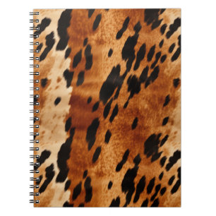 Caderno Espiral Cream Brown Cowhide Animal